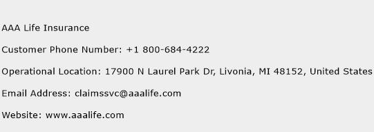 AAA Life Insurance Phone Number Customer Service