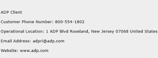 ADP Client Phone Number Customer Service
