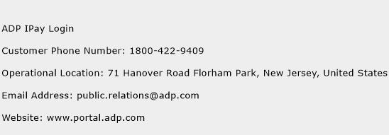ADP IPay Login Phone Number Customer Service