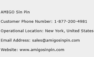 AMIGO Sin Pin Phone Number Customer Service