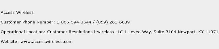 Access Wireless Phone Number Customer Service