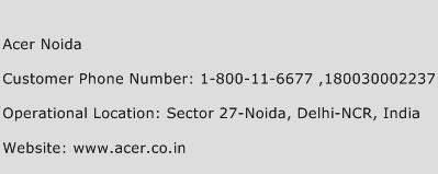 Acer Noida Phone Number Customer Service