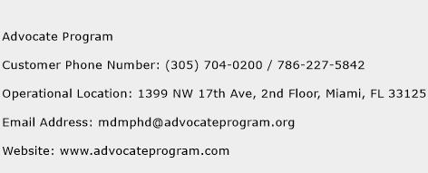 Advocate Program Phone Number Customer Service