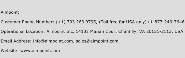 Aimpoint Phone Number Customer Service