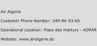 Air Algerie Phone Number Customer Service