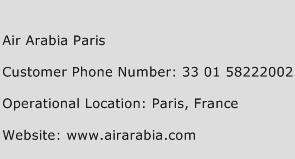 Air Arabia Paris Phone Number Customer Service