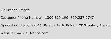 Air France France Phone Number Customer Service