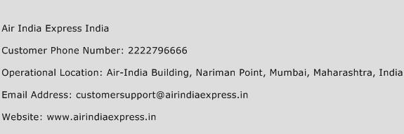 Air India Express India Phone Number Customer Service