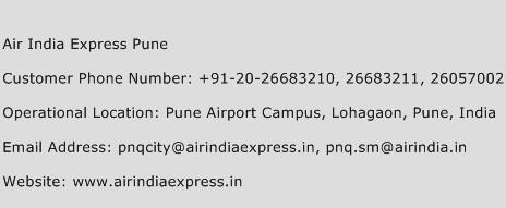 Air India Express Pune Phone Number Customer Service