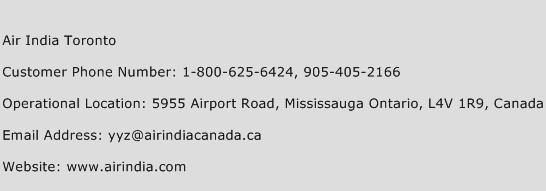 Air India Toronto Phone Number Customer Service