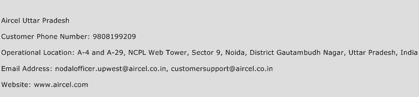 Aircel Uttar Pradesh Phone Number Customer Service