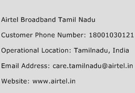 Airtel Broadband Tamil Nadu Phone Number Customer Service