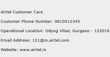 Airtel Customer Care Phone Number Customer Service