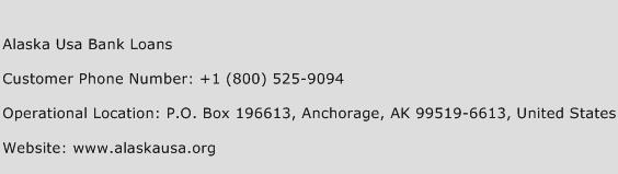 Alaska Usa Bank Loans Phone Number Customer Service