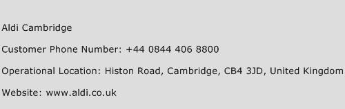 Aldi Cambridge Contact Number | Aldi Cambridge Customer Service Number | Aldi Cambridge Toll ...