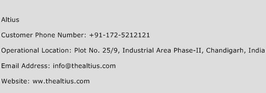 Altius Phone Number Customer Service