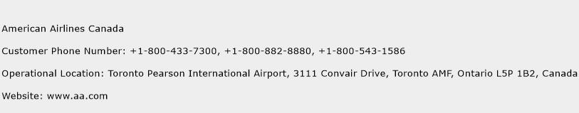 american airlines contact number canada