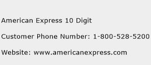 American Express 10 Digit Phone Number Customer Service