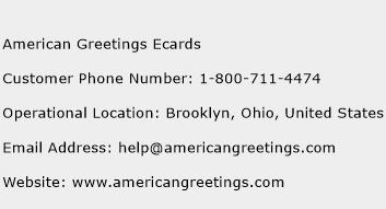 American Greetings Ecards Phone Number Customer Service