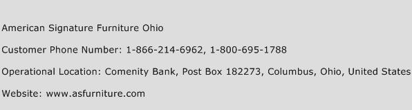 American Signature Furniture Ohio Phone Number Customer Service