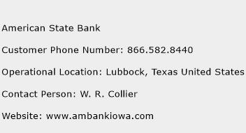American State Bank Phone Number Customer Service