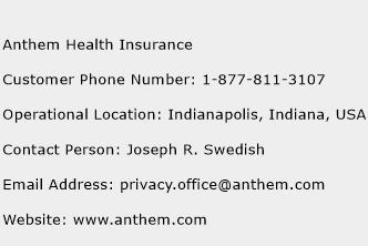 Anthem Health Insurance Phone Number Customer Service