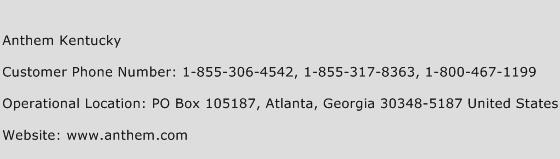 Anthem Kentucky Phone Number Customer Service