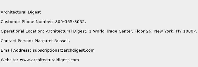 Architectural Digest Phone Number Customer Service