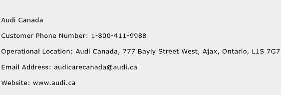 Audi Canada Contact Number | Audi Canada Customer Service Number | Audi Canada Toll Free Number
