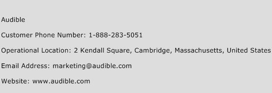 Audible Phone Number Customer Service