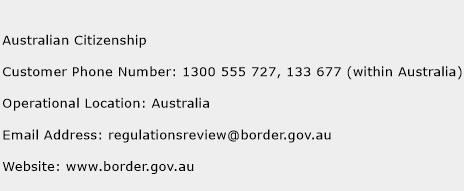 Australian Citizenship Phone Number Customer Service