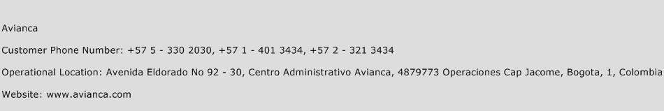Avianca Phone Number Customer Service