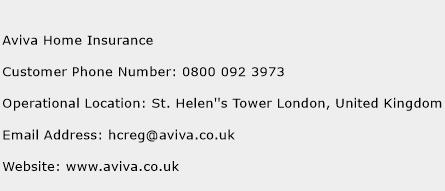 Aviva Home Insurance Phone Number Customer Service