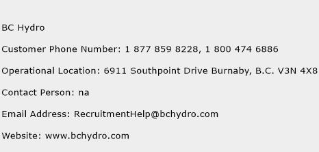 BC Hydro Phone Number Customer Service