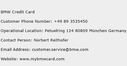 BMW Credit Card Phone Number Customer Service