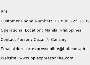 BPI Phone Number Customer Service