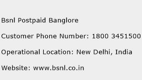 BSNL Postpaid Banglore Phone Number Customer Service