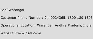 BSNL Warangal Phone Number Customer Service