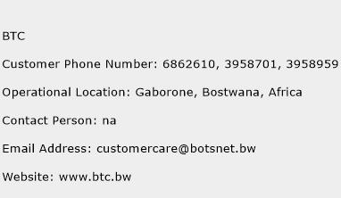 BTC Phone Number Customer Service