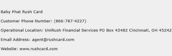 Baby Phat Rush Card Phone Number Customer Service