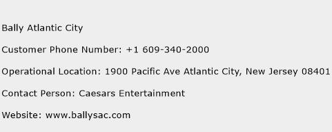 Bally Atlantic City Phone Number Customer Service