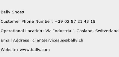 Bally Shoes Phone Number Customer Service