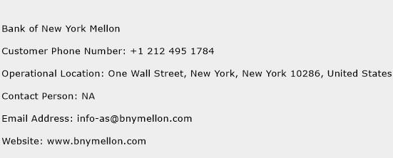 Bank of New York Mellon Phone Number Customer Service