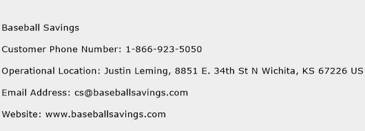 Baseball Savings Phone Number Customer Service