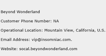 Beyond Wonderland Phone Number Customer Service