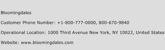 Bloomingdales Phone Number Customer Service