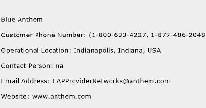 Blue Anthem Phone Number Customer Service