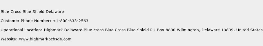 Blue Cross Blue Shield Delaware Phone Number Customer Service