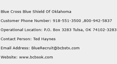 Blue Cross Blue Shield Of Oklahoma Phone Number Customer Service