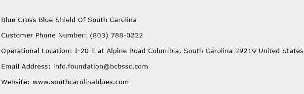 Blue Cross Blue Shield Of South Carolina Phone Number Customer Service